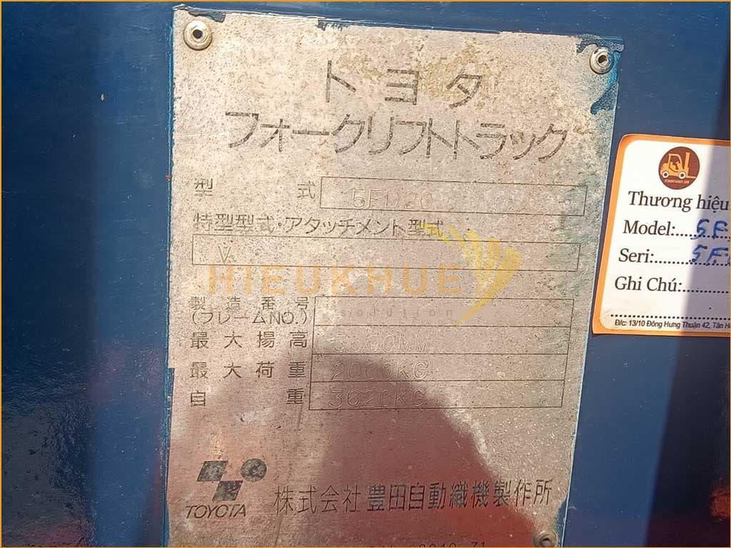 Xe nâng dầu TOYOTA 5FD20 - Ảnh 9